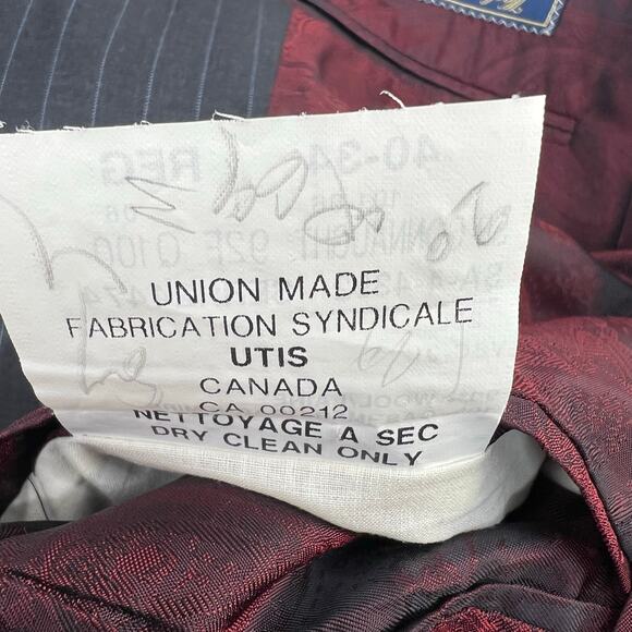 Vintage Wool Cashmere Italian Pinstripe Blazer Vitale Berberis Canonico Revenge - Picture 6 of 10